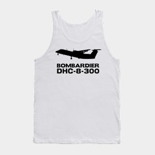 Bombardier Dash 8-300 Silhouette Print (Black) Tank Top